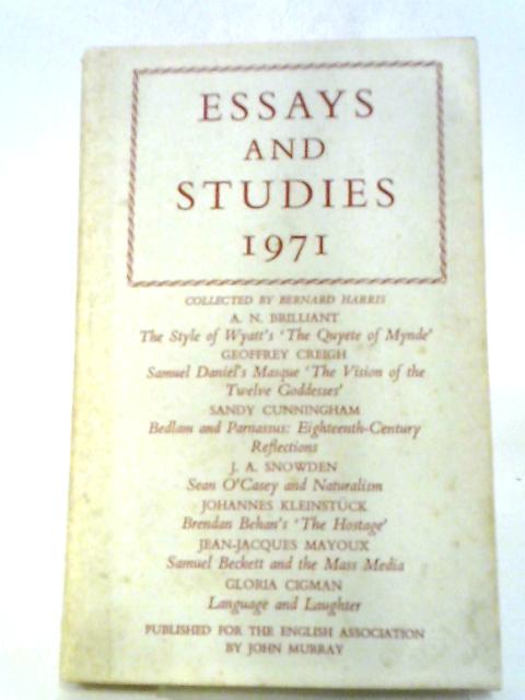 Essays and Studies 1971 von Bernard Harris