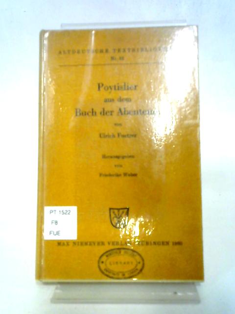 Poytislier Buch Aus Dem Buch Der Abenteuer By Ulrich Fuetrer