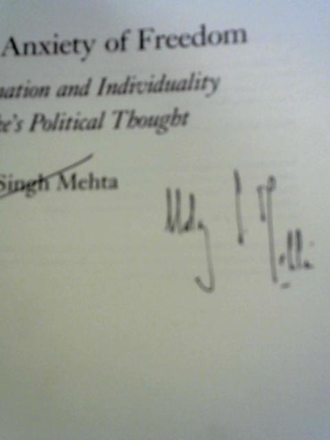 The Anxiety of Freedom: Imagination and Individuality in Locke's Political Thought (Cornell Studies in Security Affairs (Hardcover)) von Uday Singh Mehta