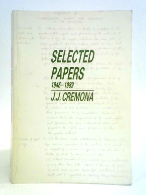 Selected Papers 1946-1989 By J. J. Cremona