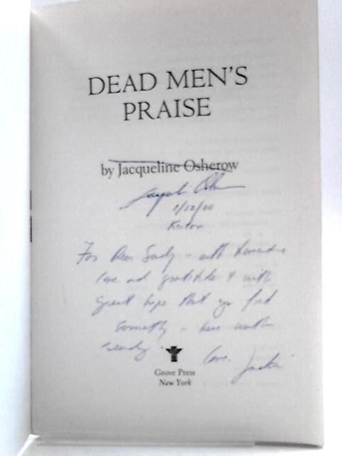 Dead Men's Praise: Poems By Jacqueline Osherow