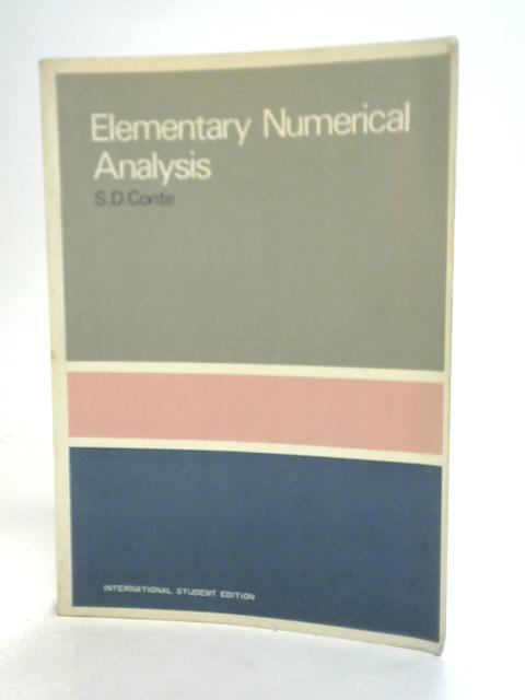 Elementary Numerical Analysis By Samuel Daniel Conte