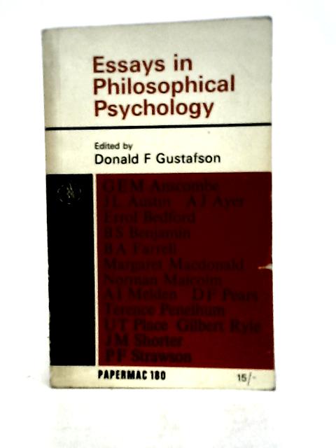 Essays in Philosophical Psychology (Papermacs) By ed. Gustafson