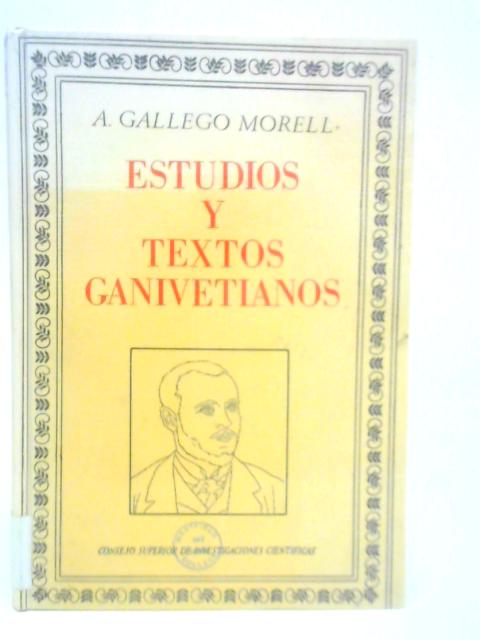 Estudios Y Textos Ganivetianos par Antonio Morell
