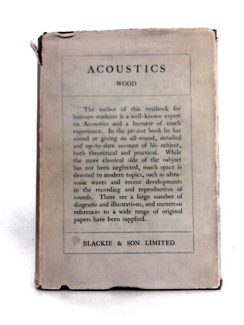 Acoustics Volume II By Alexander Wood