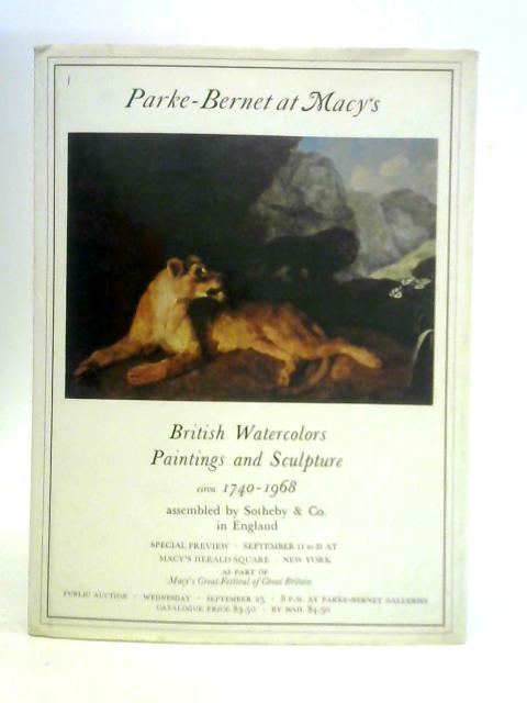 British Watercolours Paintings and Sculpture circa 1740-1968 By Unstated