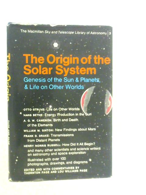 The Origin Of The Solar System von Thornton Page & Lou Williams Page
