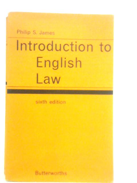 Introduction to English Law von Philip S.James