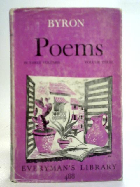 Byron's Poems By Professoer V. De Sola Pinto