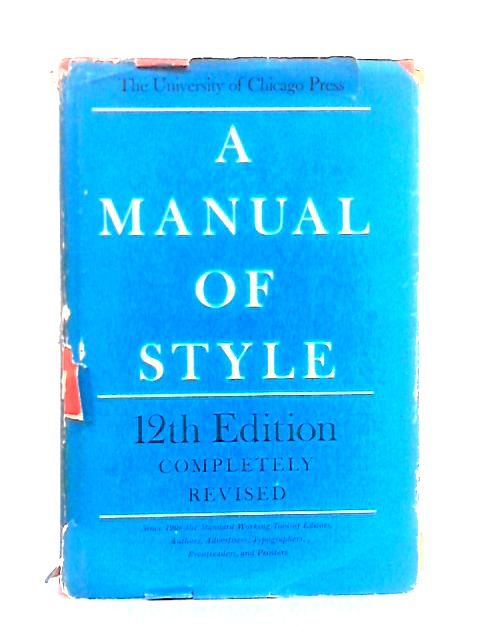 A Manual of Style By Unstated