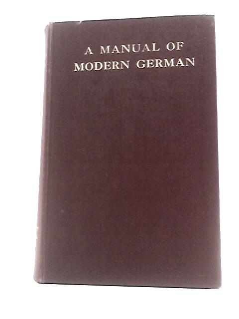 A Manual of Modern German By Frederick J.Stopp