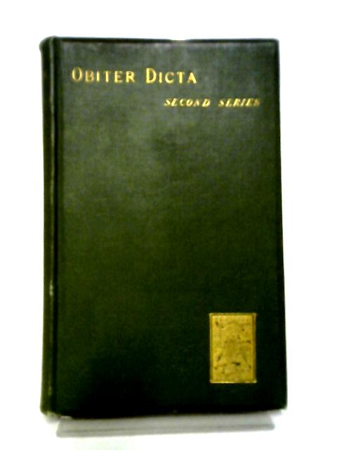 Obiter Dicta: Second Series By Augustine Birrell