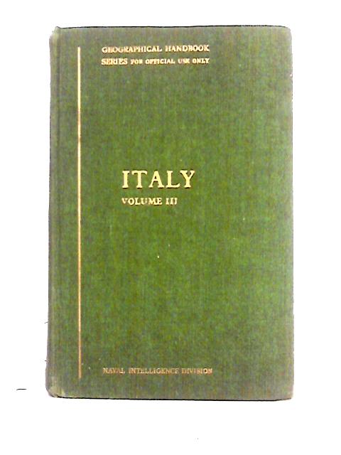 Italy Volume III By Unstated