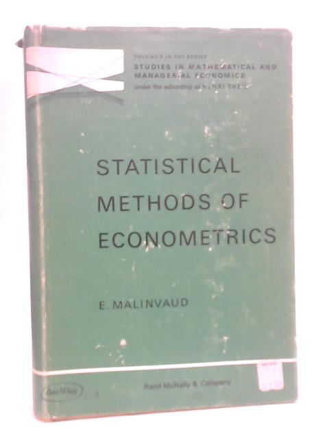 Statistical Methods Of Econometrics By Malinvaud E