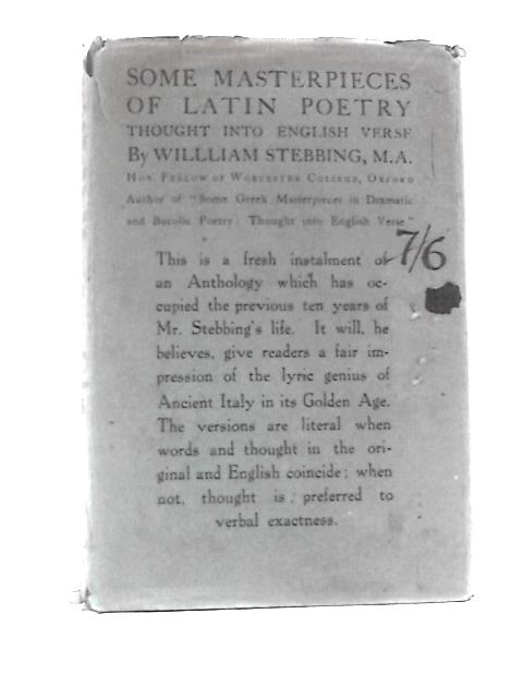 Some Masterpieces of Latin Poetry par William Stebbing
