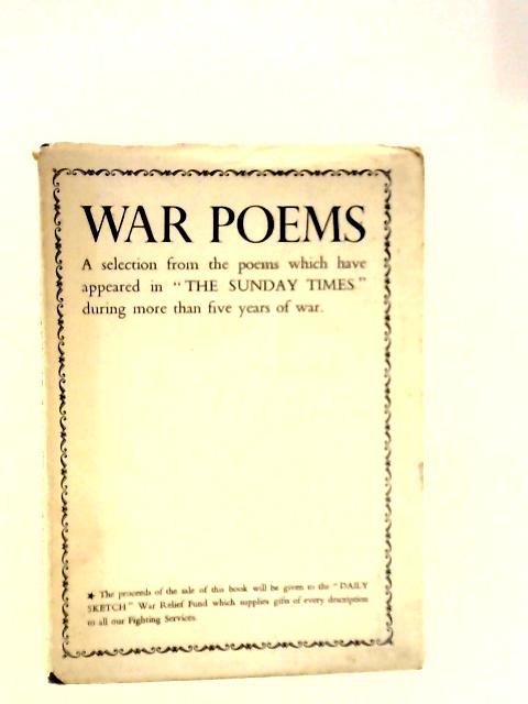 War Poems from The Sunday Times By Various