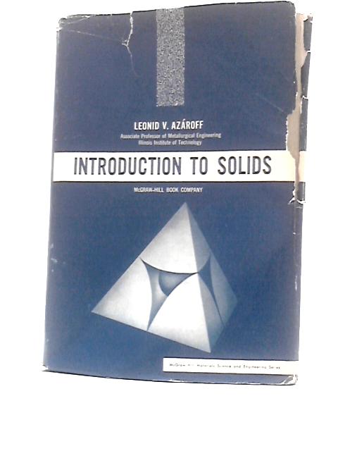 Introduction To Solids By Leonid V. Azaroff