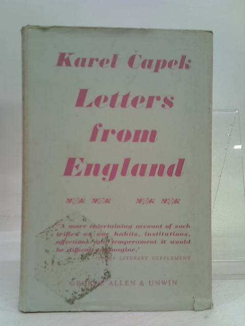 Letters From England By Karel Capek