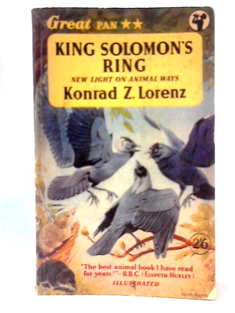 King Solomon's Ring By Konrad Z Lorenz