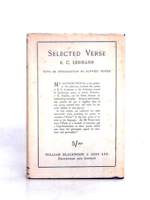 Selected Verse of R. C. Lehmann By R. C. Lehmann