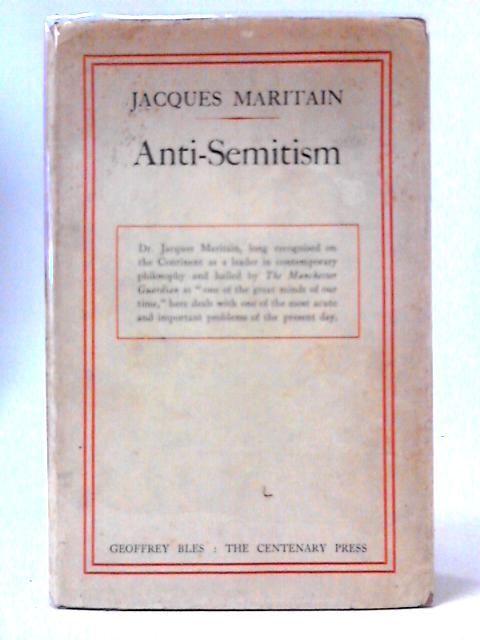 Antisemitism By Jacques Maritain