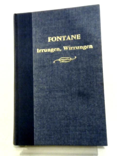 Irrungen Wirrungen (Modern Language Texts) By Theodor Fontane