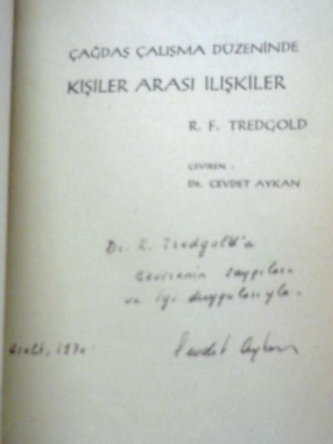 Kisiler Arasi Iliskiler By R F Tredgold