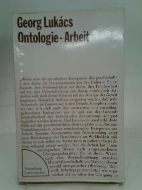 Ontologie-Arbeit By Georg Lukacs