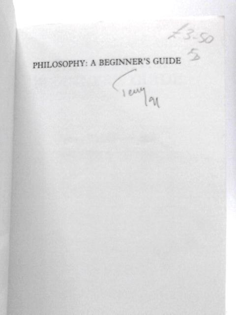 Philosophy A Beginner's Guide By Jenny Teichman Katherine C Evans
