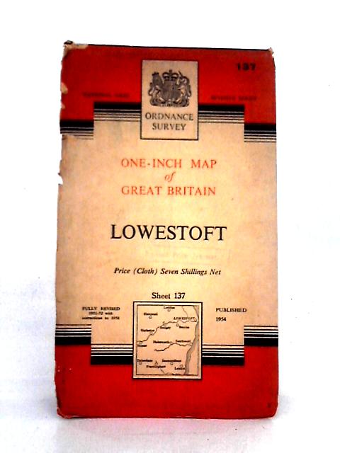 Ordnance Survey Road Map of Lowestoft & Area Sheet 137 1954 By Anon