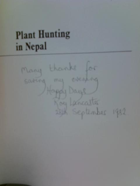 Plant Hunting in Nepal By Lancaster, Roy