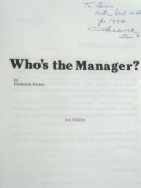 Who's the Manager? By Frederick Patten