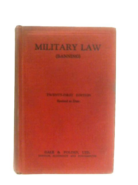 Military Law (Banning) By Various