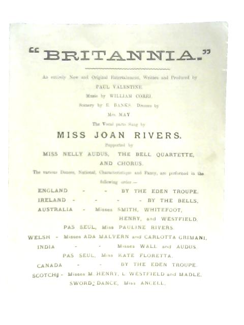Britannia; An Entirely New and Original Entertainment par Paul Valentine
