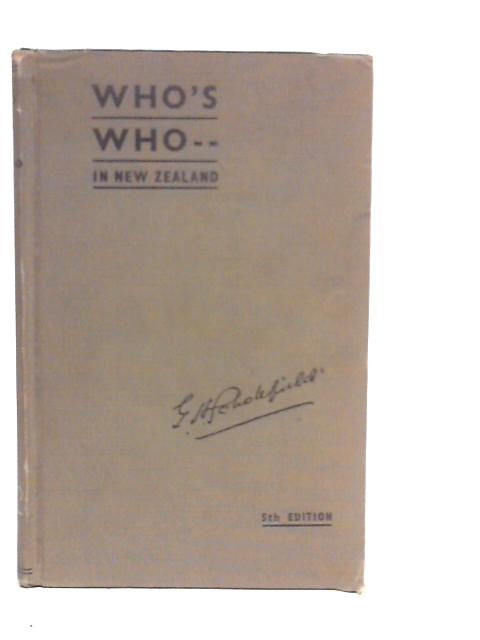 Who's Who in New Zealand By G.H.Scholefield