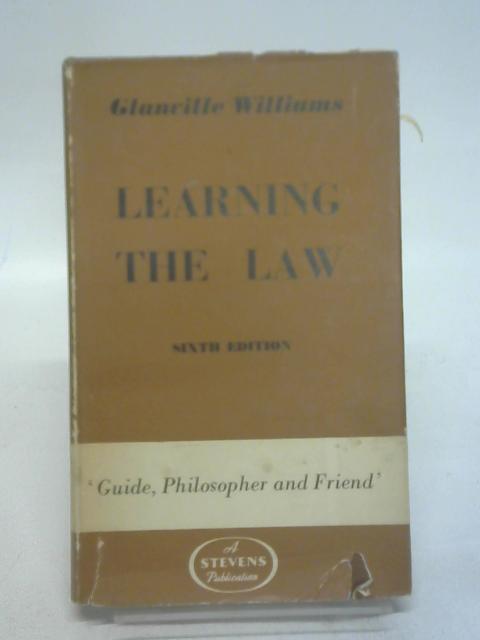 Learning the Law By Glanville Williams