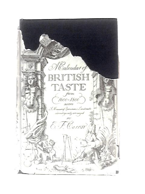 A Calendar of British Taste By E. F. Carritt