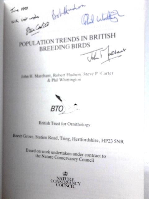 Population Trends in British Breeding Birds von John Marchant et al