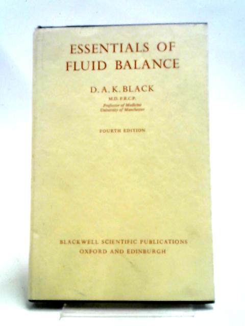 Essentials of Fluid Balance By D.A.K. Black