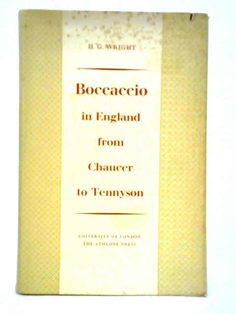 Boccaccio In England By H. G. Wright