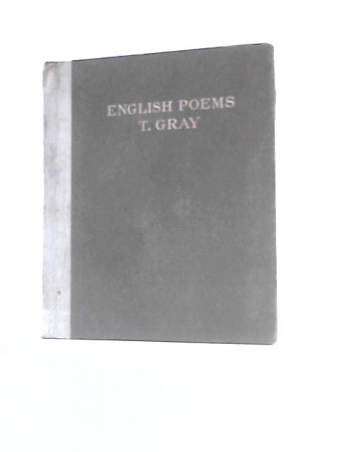 English Poems By Thomas Gray