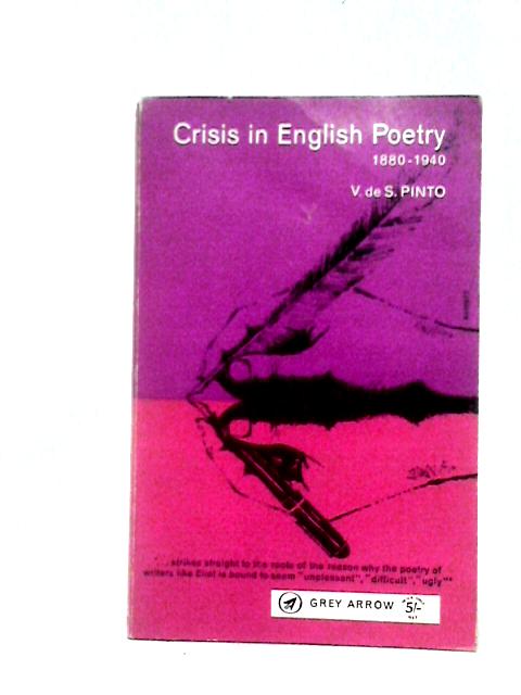 Crisis In English Poetry 1880-1940 By Vivian de Sola Pinto