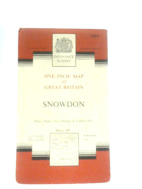 One Inch Map of Great Britain Sheet 107 Snowdon By Anon