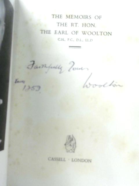 The Memoirs of the Rt Hon the Earl of Woolton par Earl Woolton