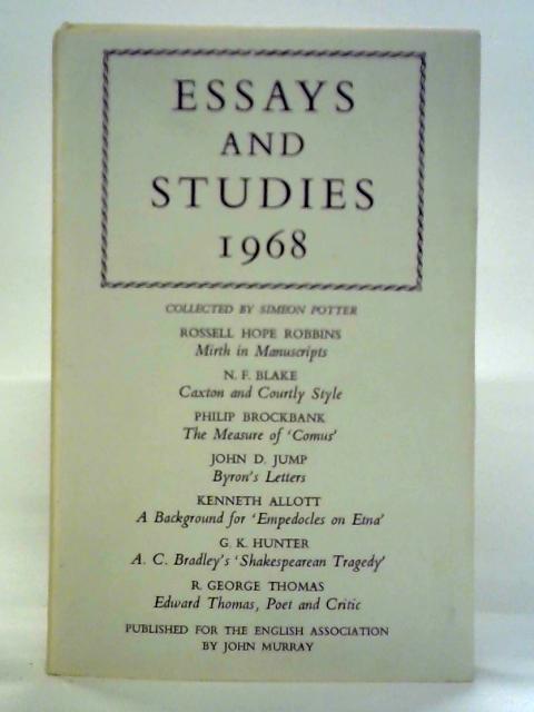 Essays and Studies 1968 By Simenon Potter