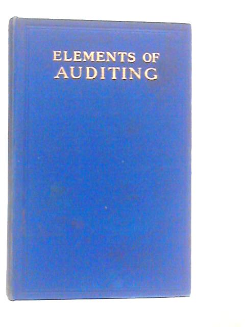 Elements of Auditing By R.Glynne Williams