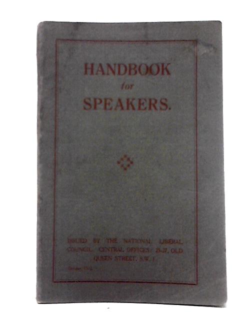 Handbook For Speakers By Unstated