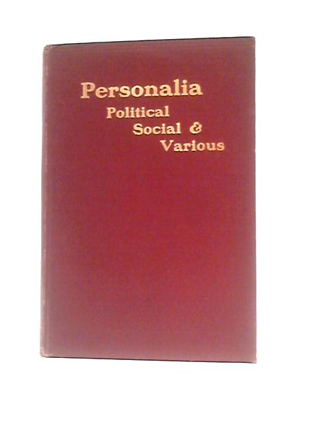 Personalia Political, Social, and Various By Sigma