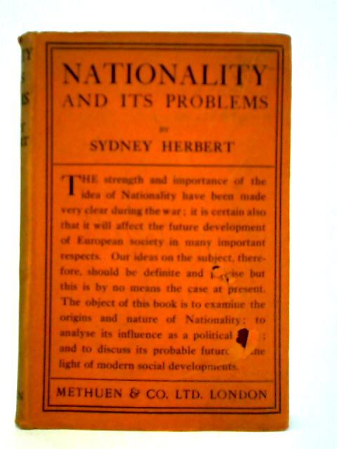 Nationality and Its Problems von Sidney Herbert