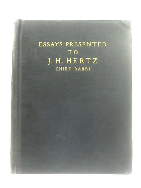 Essays In Honour of the Very Rev. Dr. J. H. Hertz By I. Epstein, E. Levine & C. Roth (Eds.)